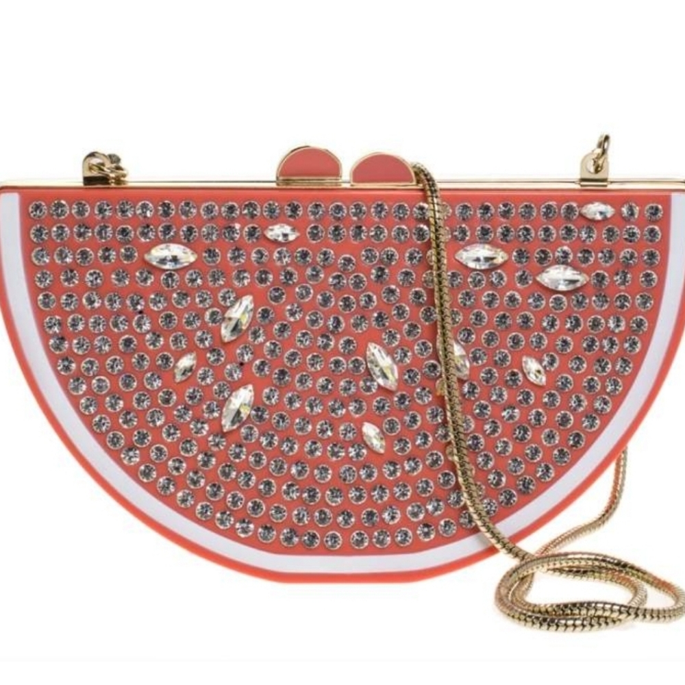 Kate Spade Flights of Fancy Jeweled Grapefruit Slice Clutch & Cross body